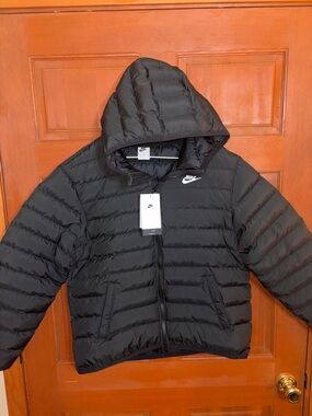 Nike Black Kids Hooded Puffer Jacket